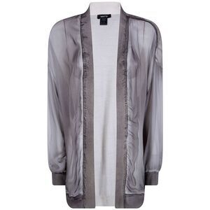 Avant Toi Women Hand Painted Chiffon Cardigan With Pure Silk Fine Back And Edges